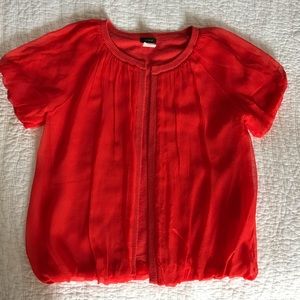 J. Crew Silk Chiffon & Cashmere Cardigan
